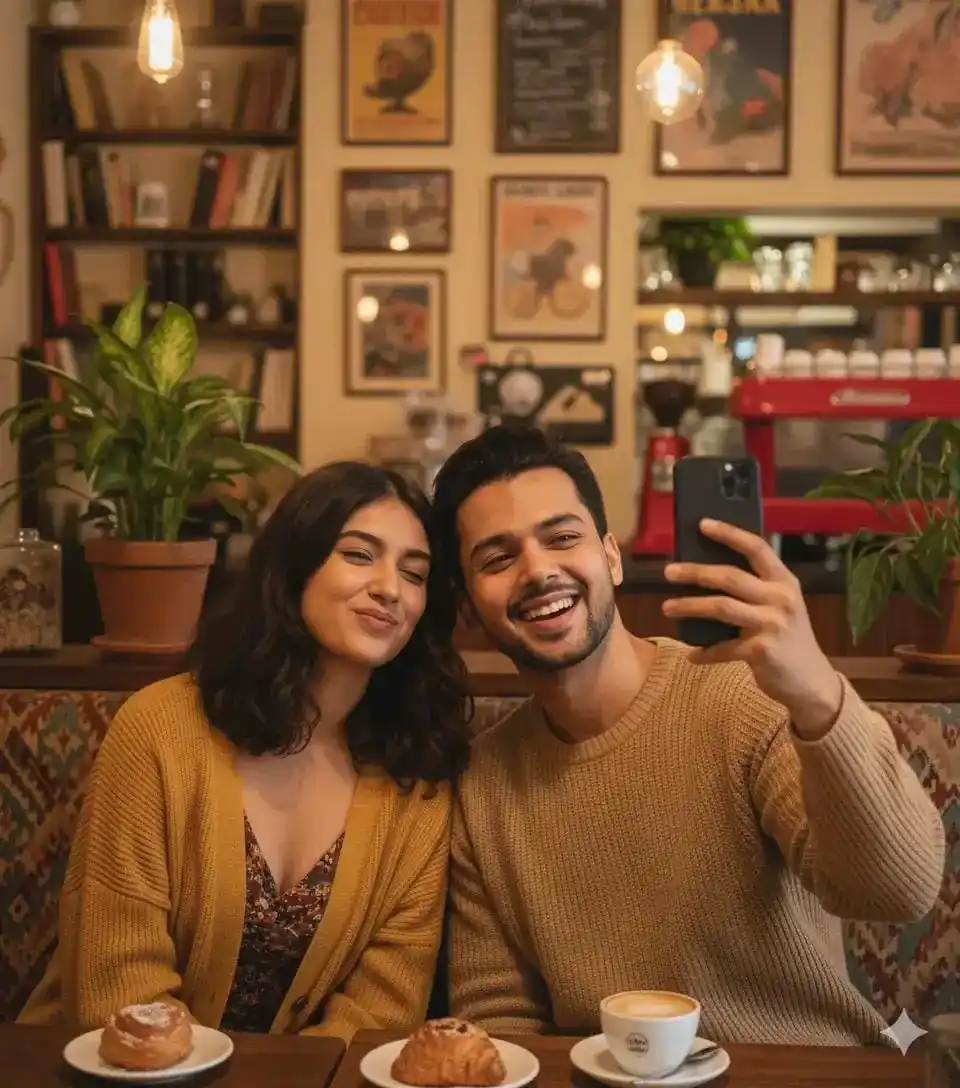 Best Friends Selfie Portrait AI image prompt