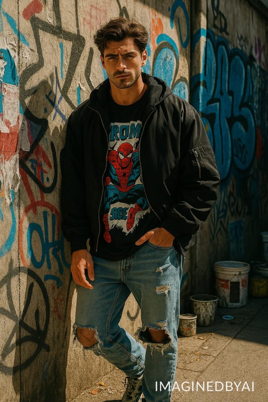 Edgy Streetwear Portrait AI image prompt