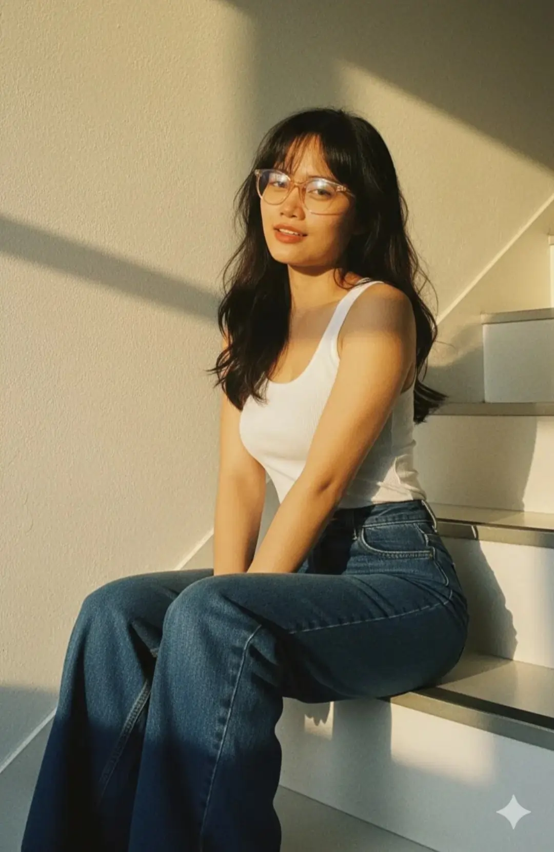 White Sunlight Portrait for Girls AI image prompt
