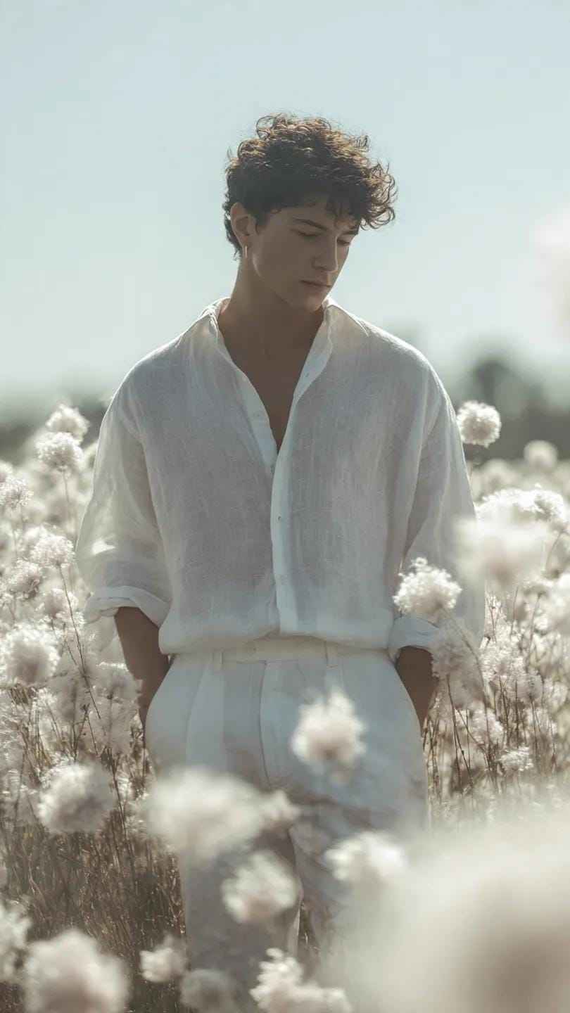 Pampas Grass Field Portrait AI image prompt