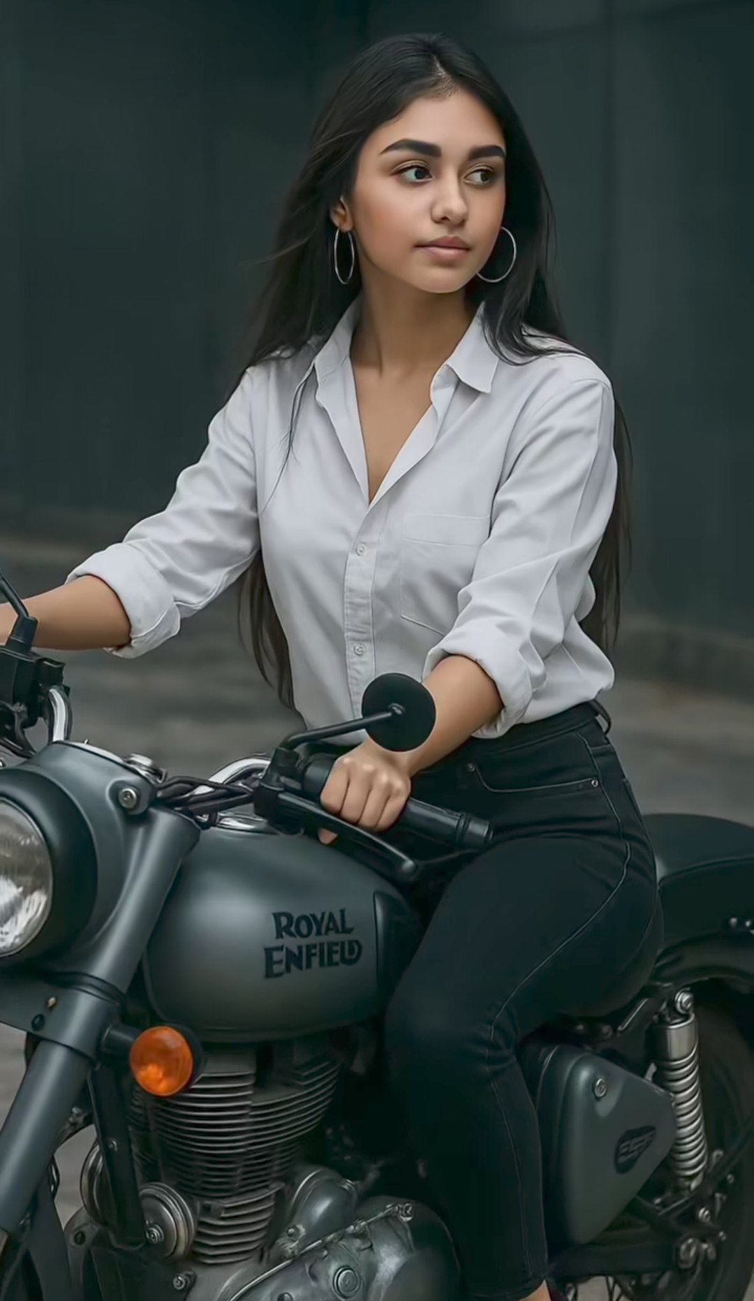 Classic Motorcycle Riding Portrait AI image prompt