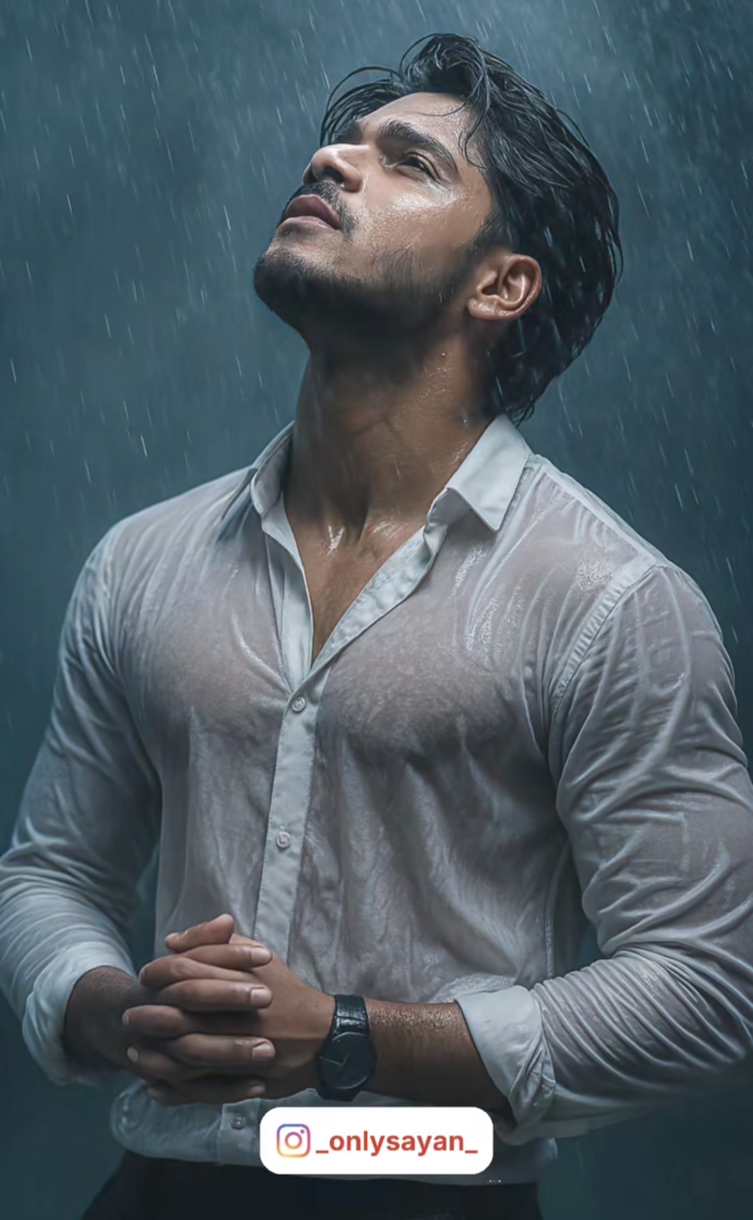 Rainy Day Editorial Fashion Look AI image prompt